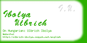 ibolya ulbrich business card